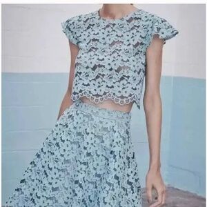 Alexis Tovi Sheer Lace Cropped Top